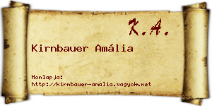 Kirnbauer Amália névjegykártya